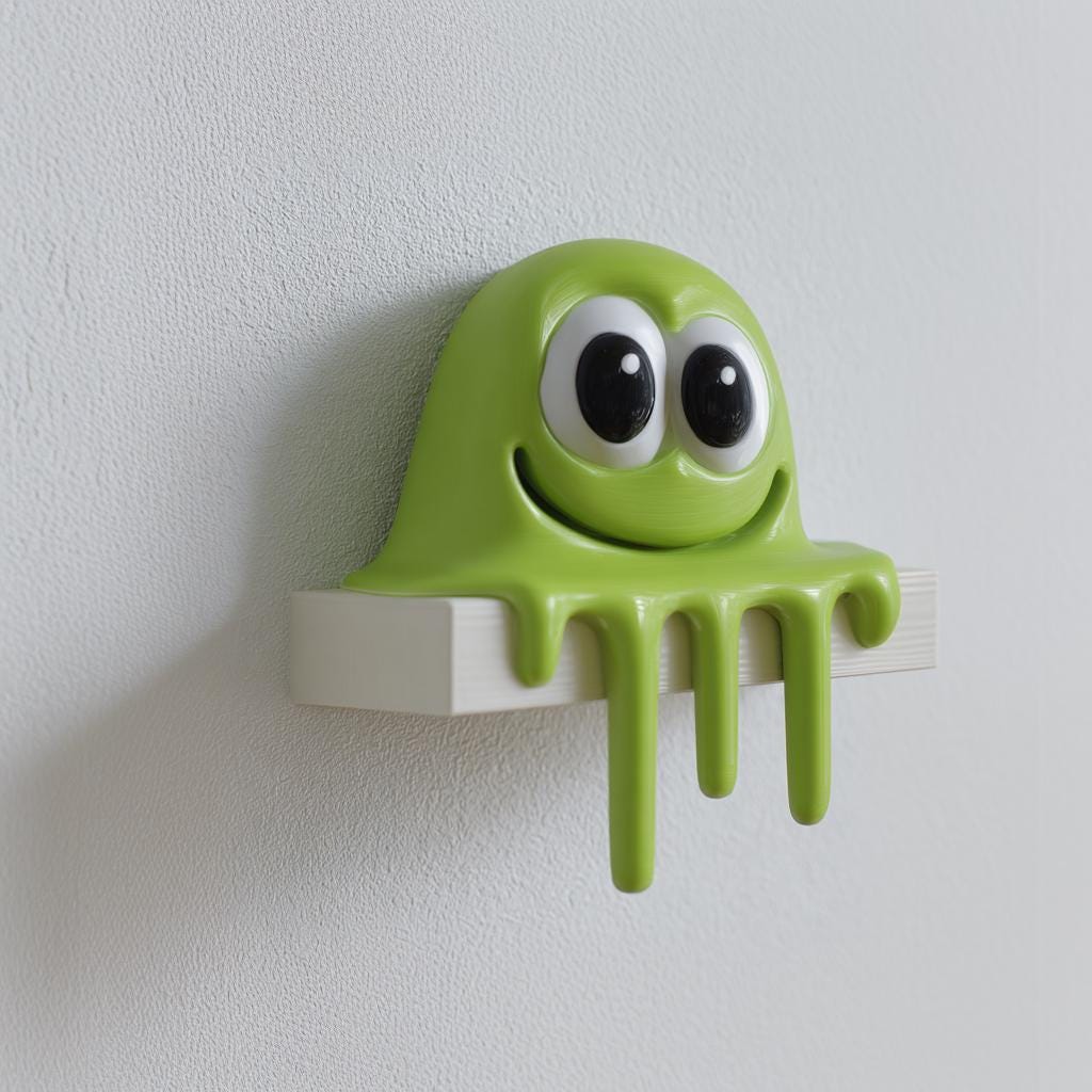 Alternate product view of 3D Printed Slime Monster Shelf Sitter.