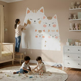 Alternate product presentation of Cute Cat Family Wall Decal.