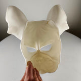 Additional product presentation of 3D Printed French Bulldog Costume Mask.