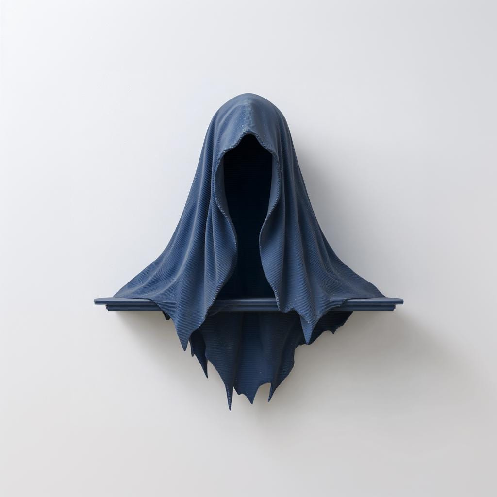Product gallery view of 3D Printed Cloaked Reaper Wall Shelf.