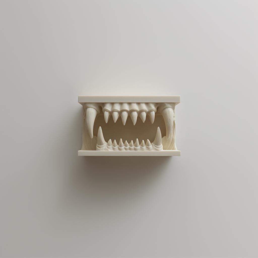 Alternate product view of 3D Printed Monster Jaw Wall Shelf.