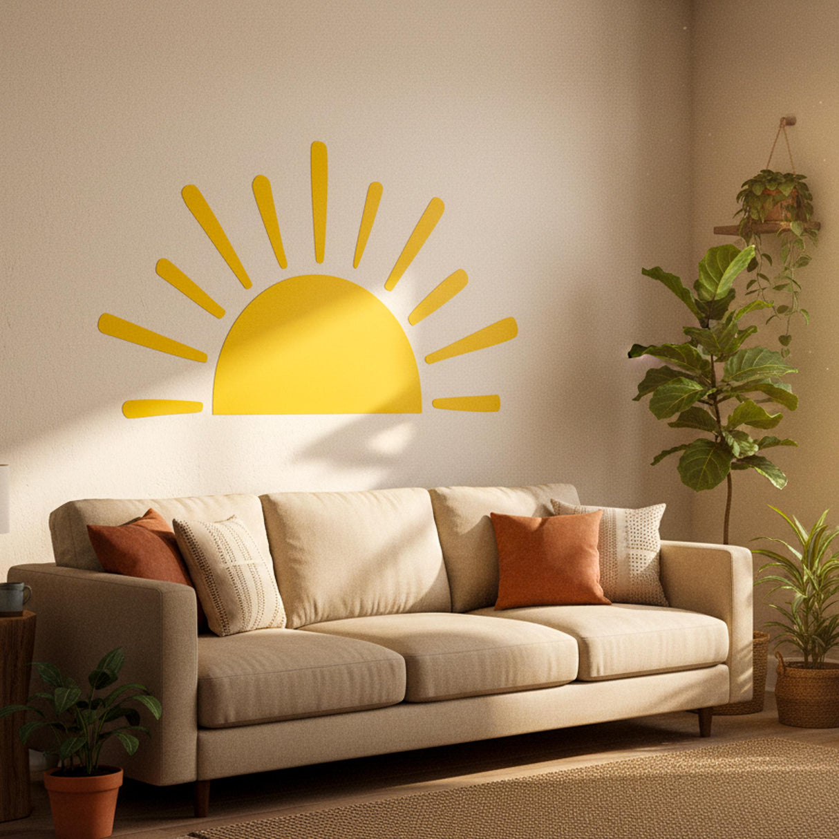 Детальный вид настенной наклейки «Восходящее солнце».