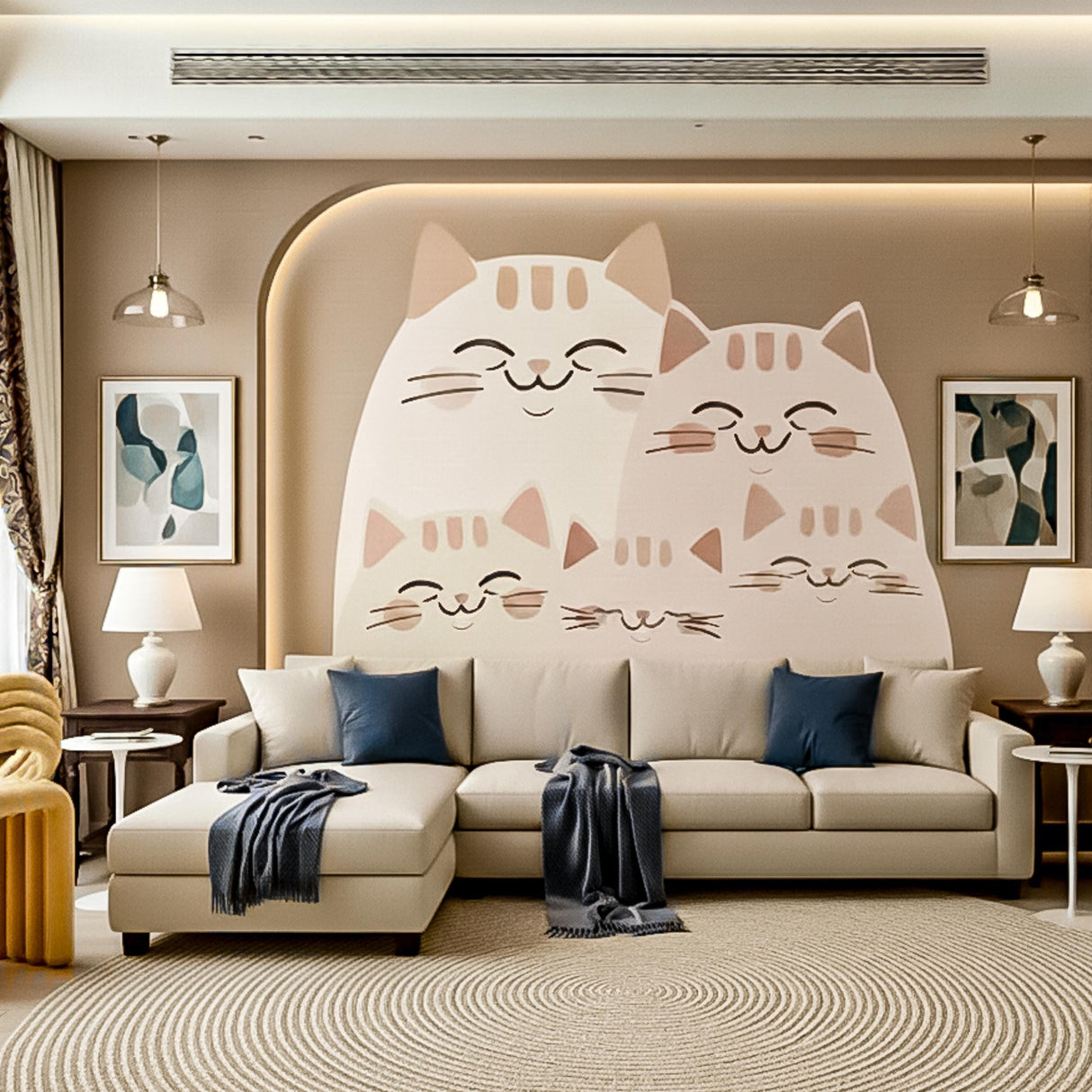 Additional product view of Cute Cat Family Wall Decal.