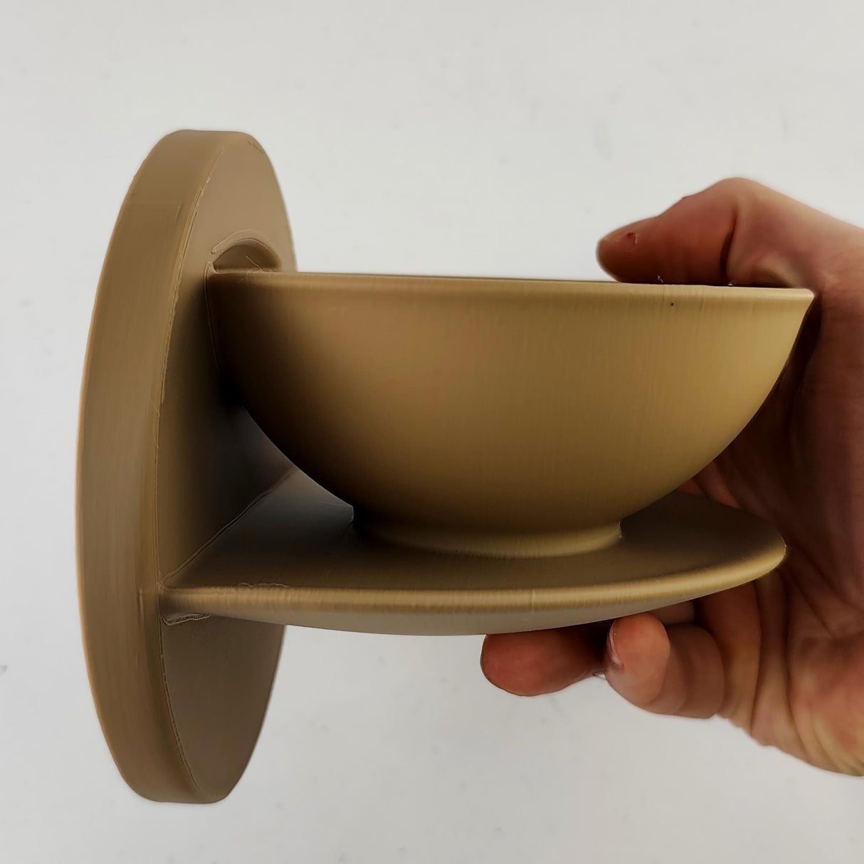 Alternate product presentation of 3D Printed Teacup Wall Shelf.