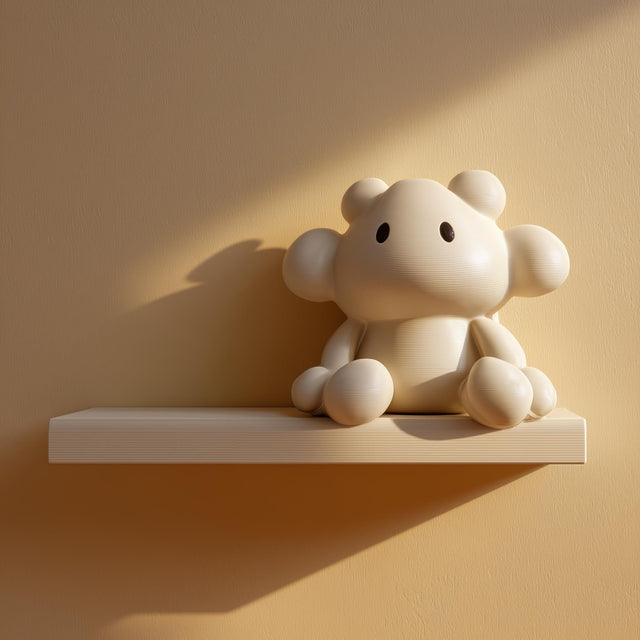 Alternate product presentation of 3D Printed Cute Creature Wall Shelf.