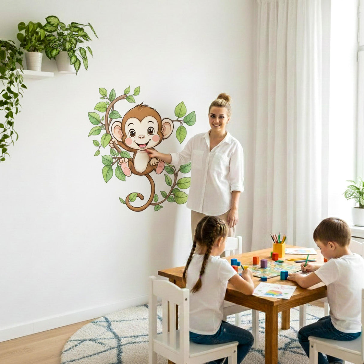 Product gallery view of Cute Monkey Wall Decal.