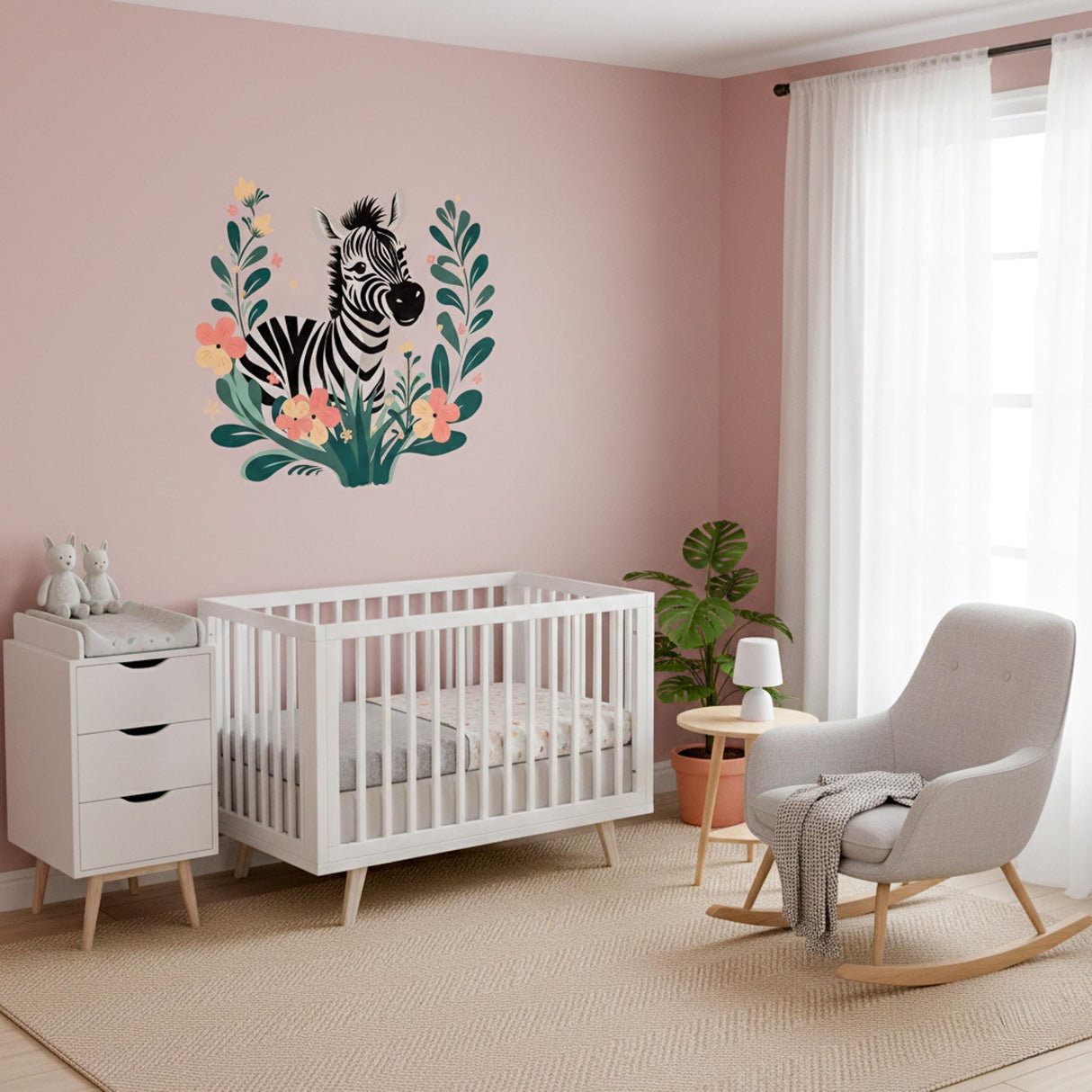Product detail view of Boho Zebra Wall Decal.
