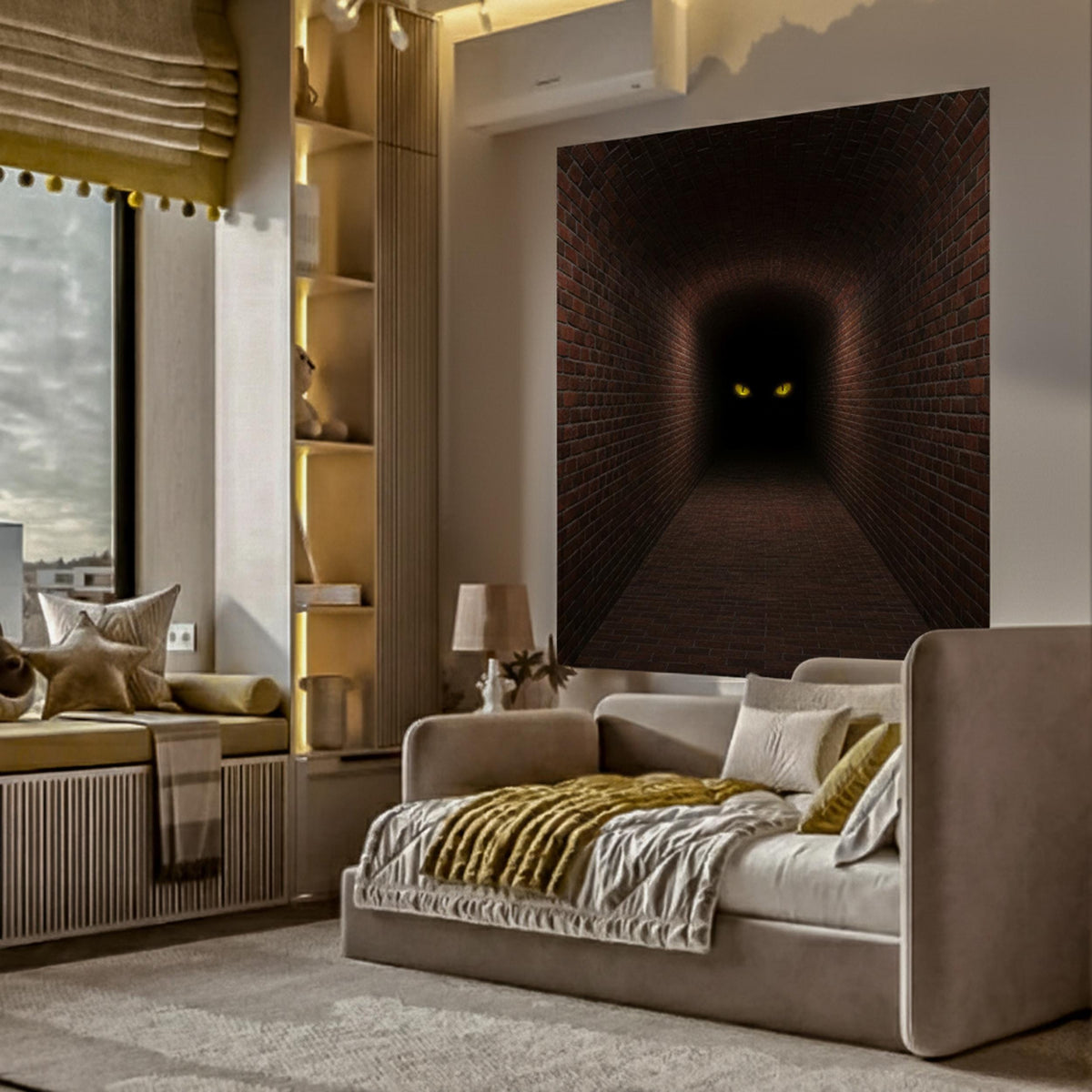 Additional product view of 3D Mystery Tunnel Wall Decal.
