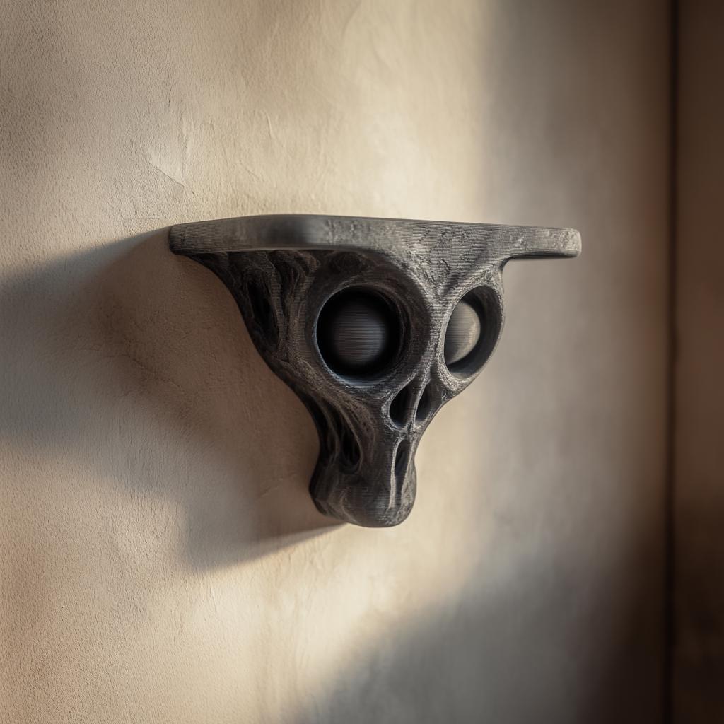 Product gallery view of 3D Printed Alien Skull Wall Shelf.