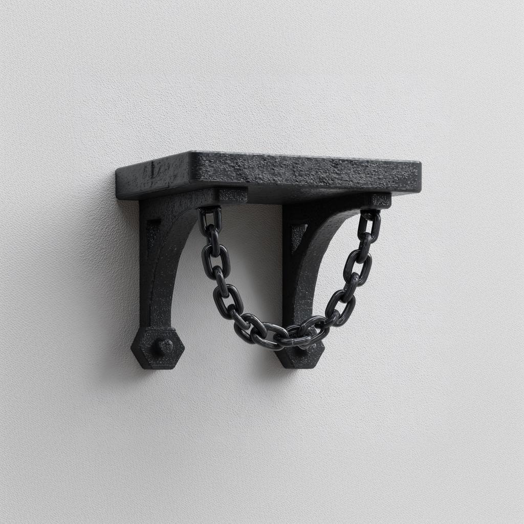Product gallery view of 3D Printed Gothic Chain Support Shelf.