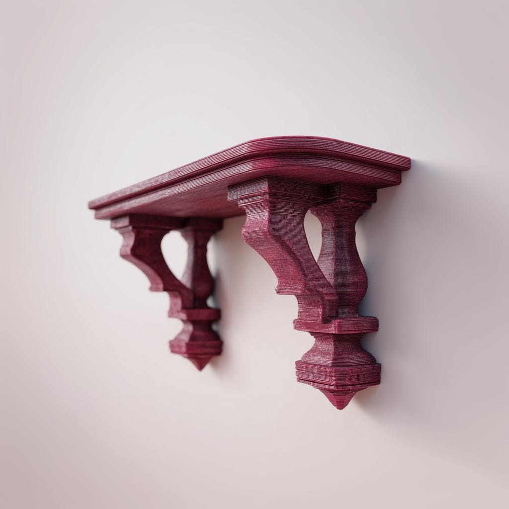 Product gallery view of 3D Printed Gothic Bracket Wall Shelf.