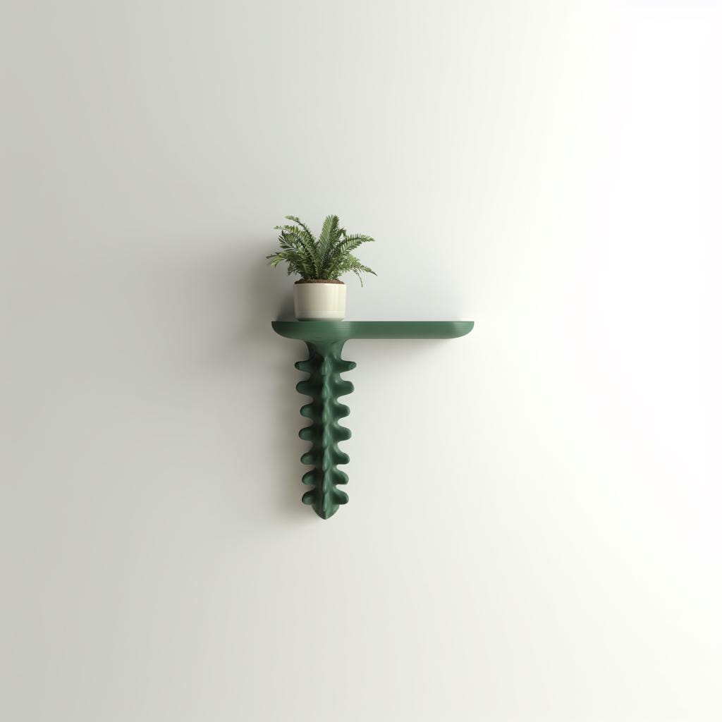Alternate product view of 3D Printed Organic Growth Wall Shelf.