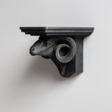 Product gallery view of 3D Printed Aries Ram Head Wall Shelf.