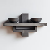 3D printed wall-mounted shelf inspired by the Libra zodiac sign.