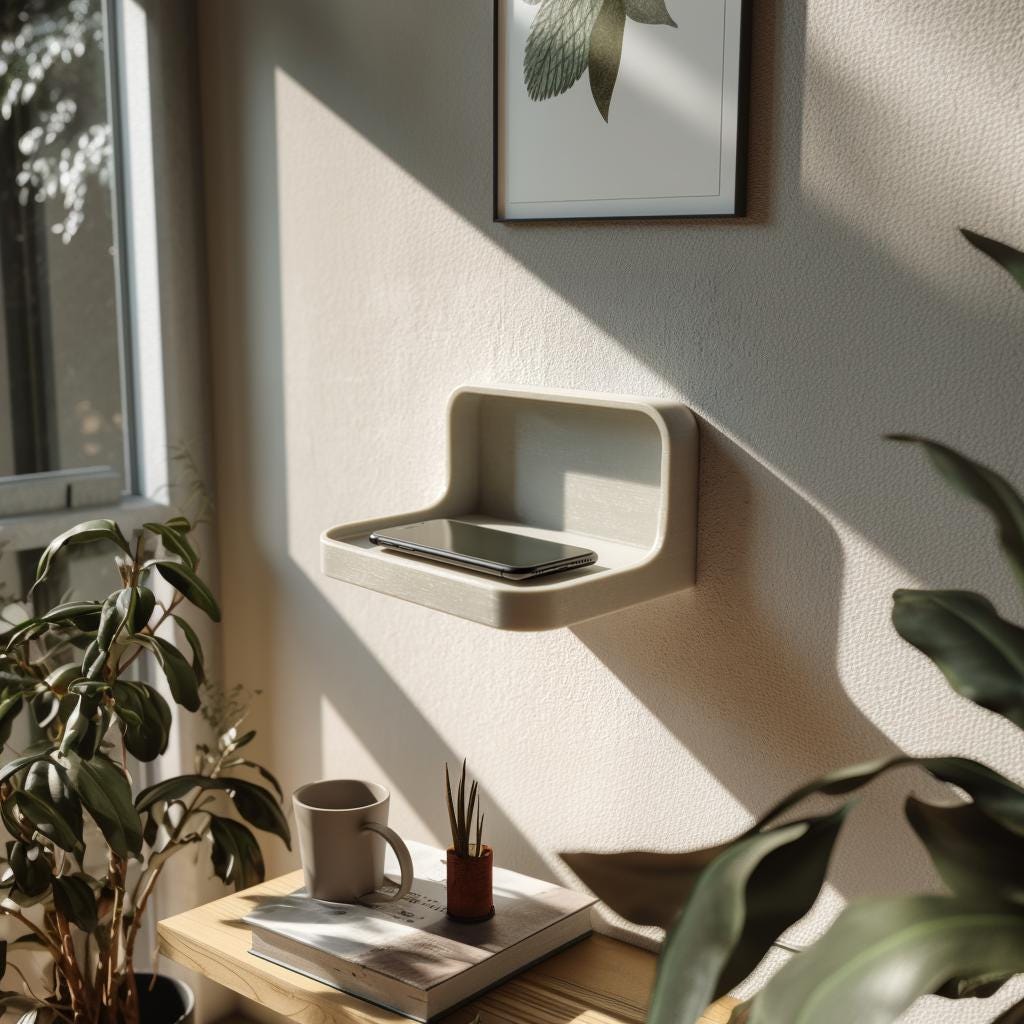 Alternate product view of 3D Printed Wall Phone Shelf.