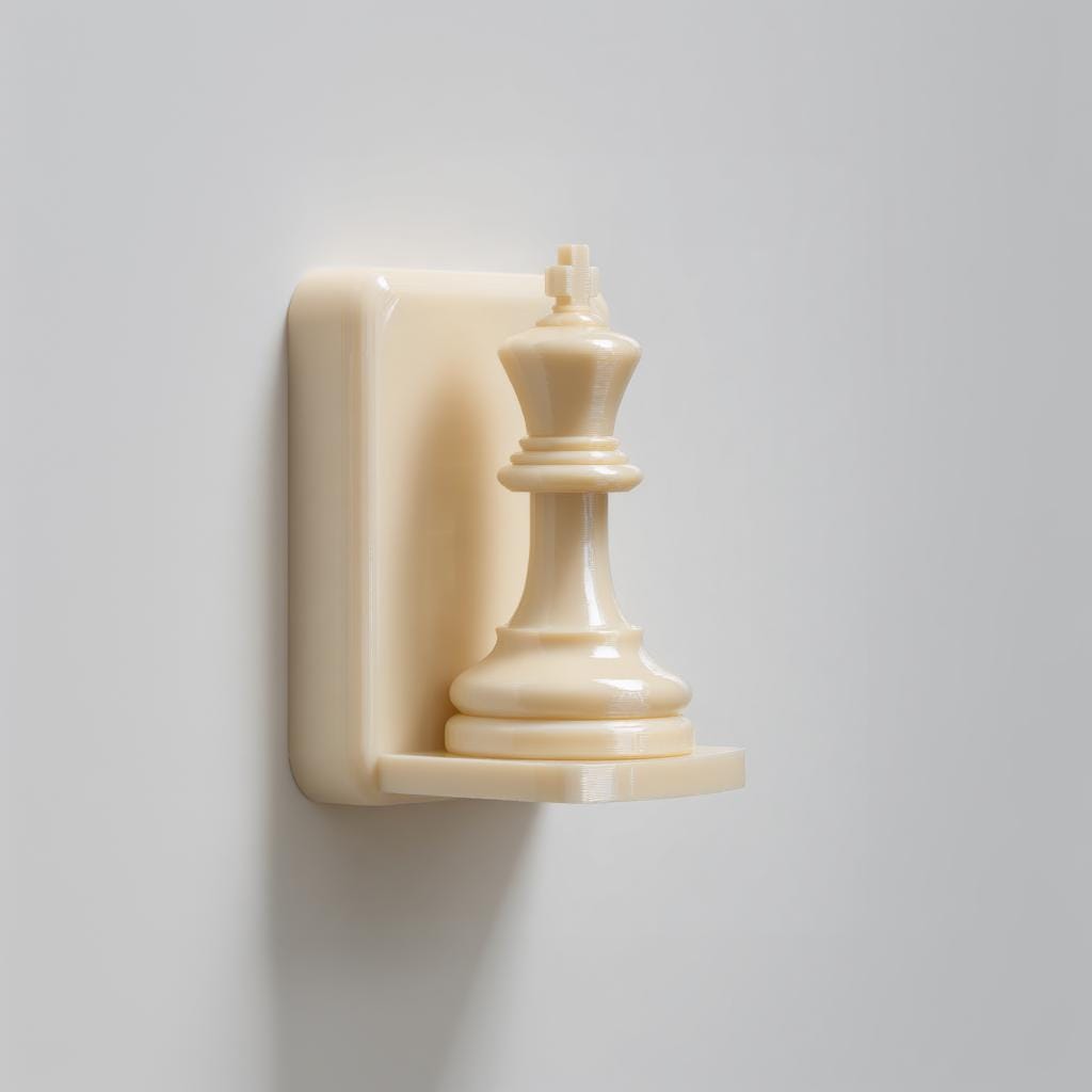Product gallery view of 3D Printed Chess King Wall Shelf.