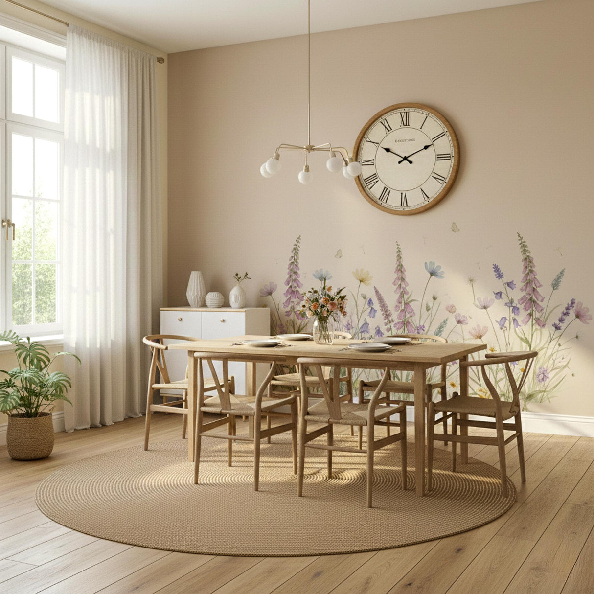Wildflower Wall Decal displayed in a room setting.