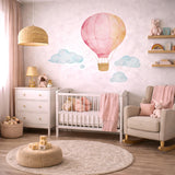 Additional product presentation of Pink Hot Air Balloon Wall Decal.