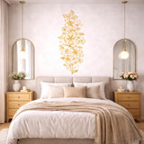 Product detail view of Vertical Gold Floral Wall Decal.