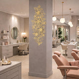 Alternate product presentation of Vertical Gold Floral Wall Decal.