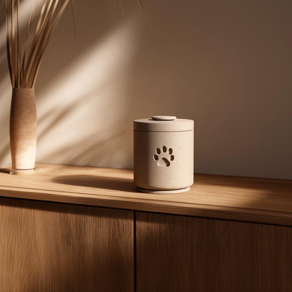 Additional gallery image of Cylindrical Pet Memorial Urn.