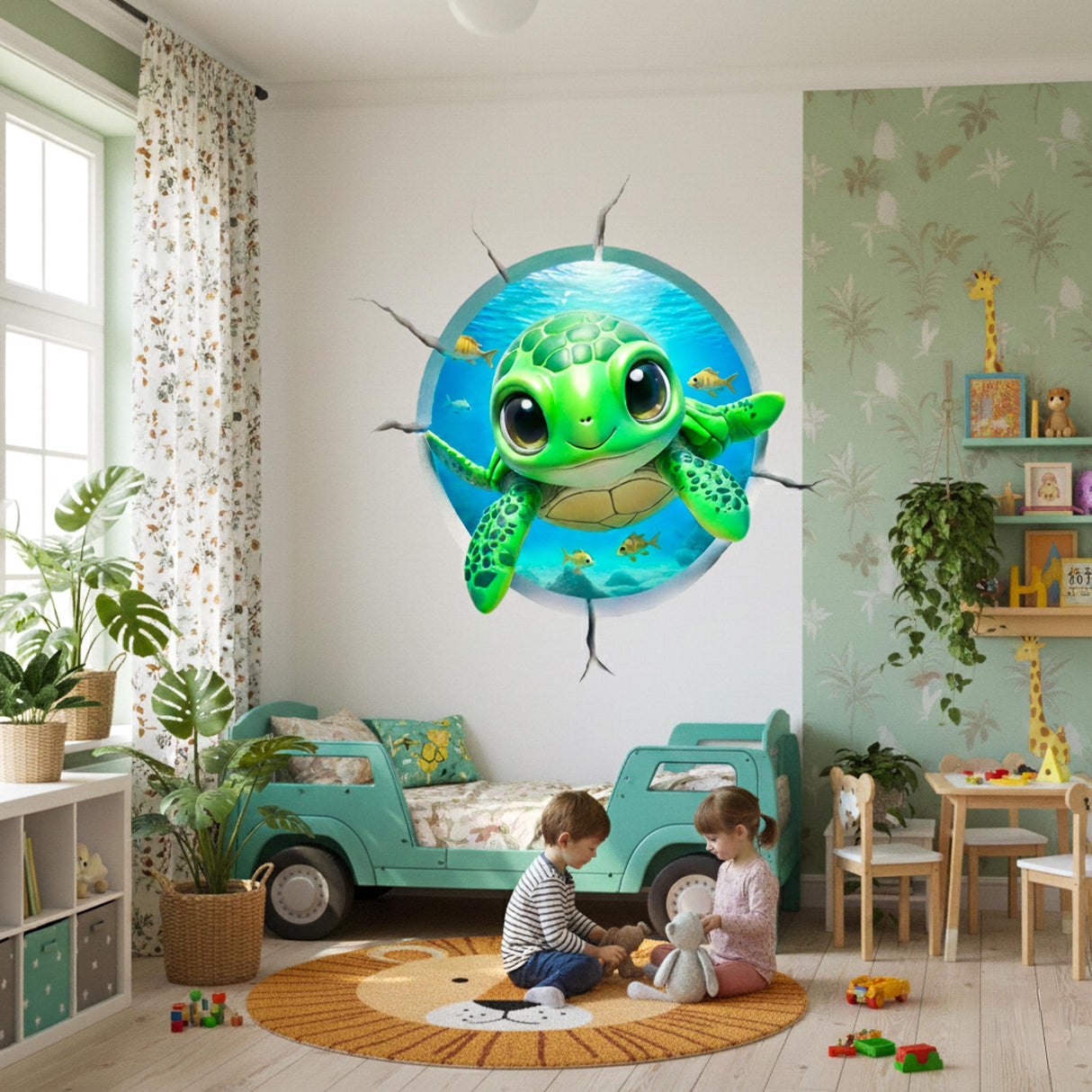 Alternate product presentation of Sea Turtle Wall Decal.