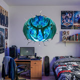 Product gallery view of 3D Blue Fire Dragon Wall Decal.