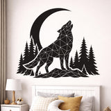 Geometric Wolf Wall Decal displayed in a room setting.