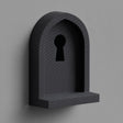 3D printed keyhole wall shelf with arched niche and compact display ledge