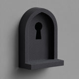 3D printed keyhole wall shelf with arched niche and compact display ledge