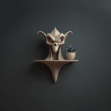 Alternate product view of 3D Printed Skull Planter Wall Shelf.