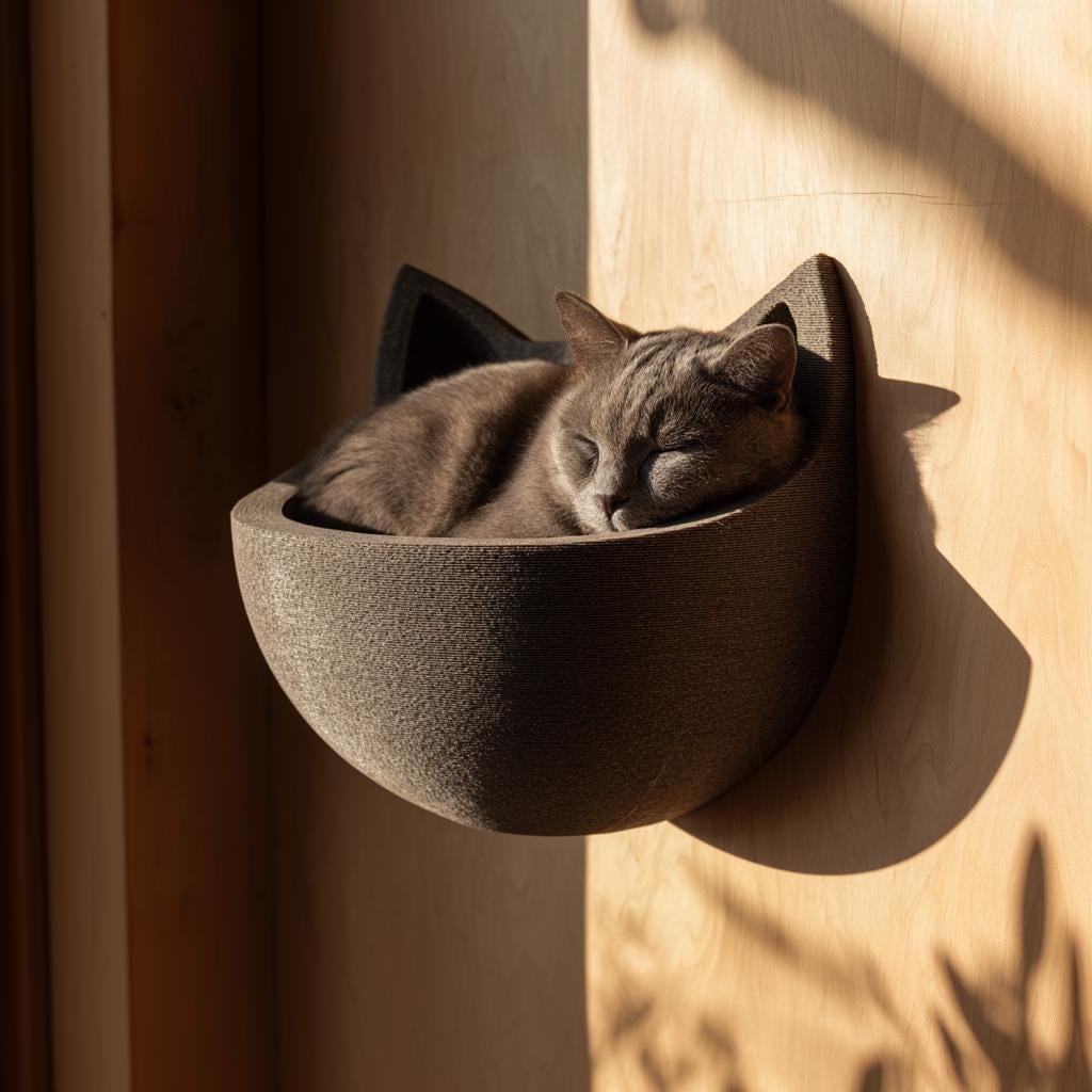 Product gallery view of 3D Printed Cat Ear Wall Shelf Bed.