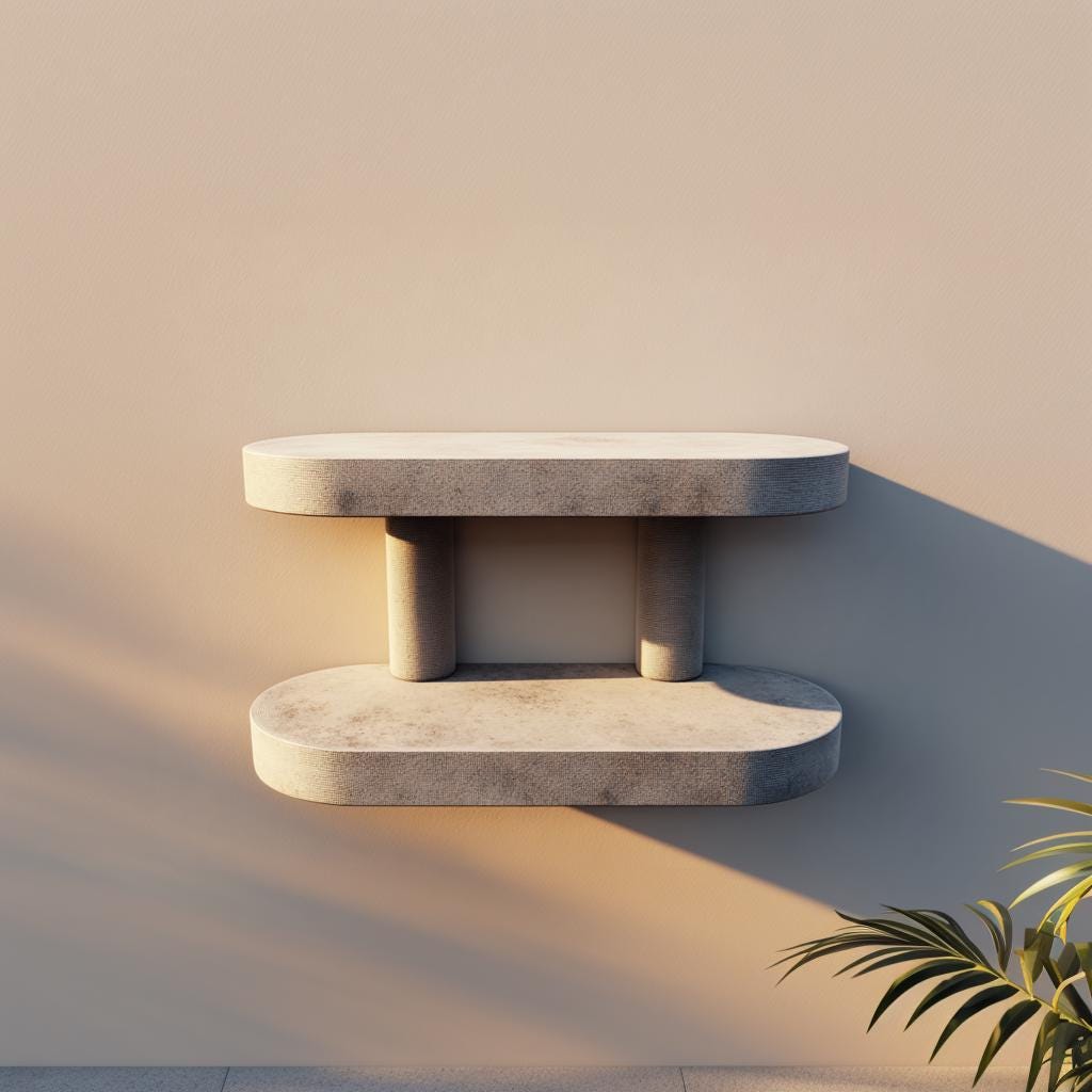Product gallery view 14 of 3D Printed Minimal Double Wall Shelf.
