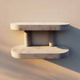 3D printed minimal double wall shelf with two rounded display platforms