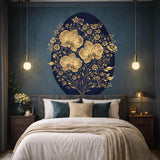 Alternate product view of Golden Orchid Wall Decal.