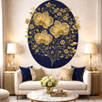 Golden Orchid Wall Decal displayed in a room setting.