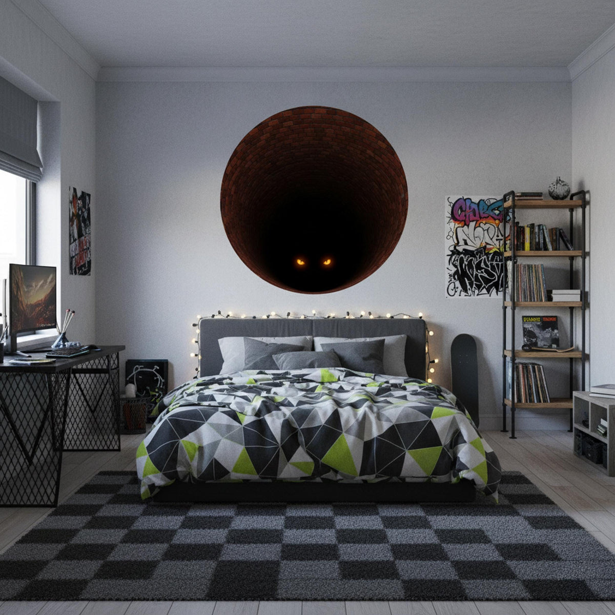 Alternate product view of 3D Mystery Tunnel Wall Decal.