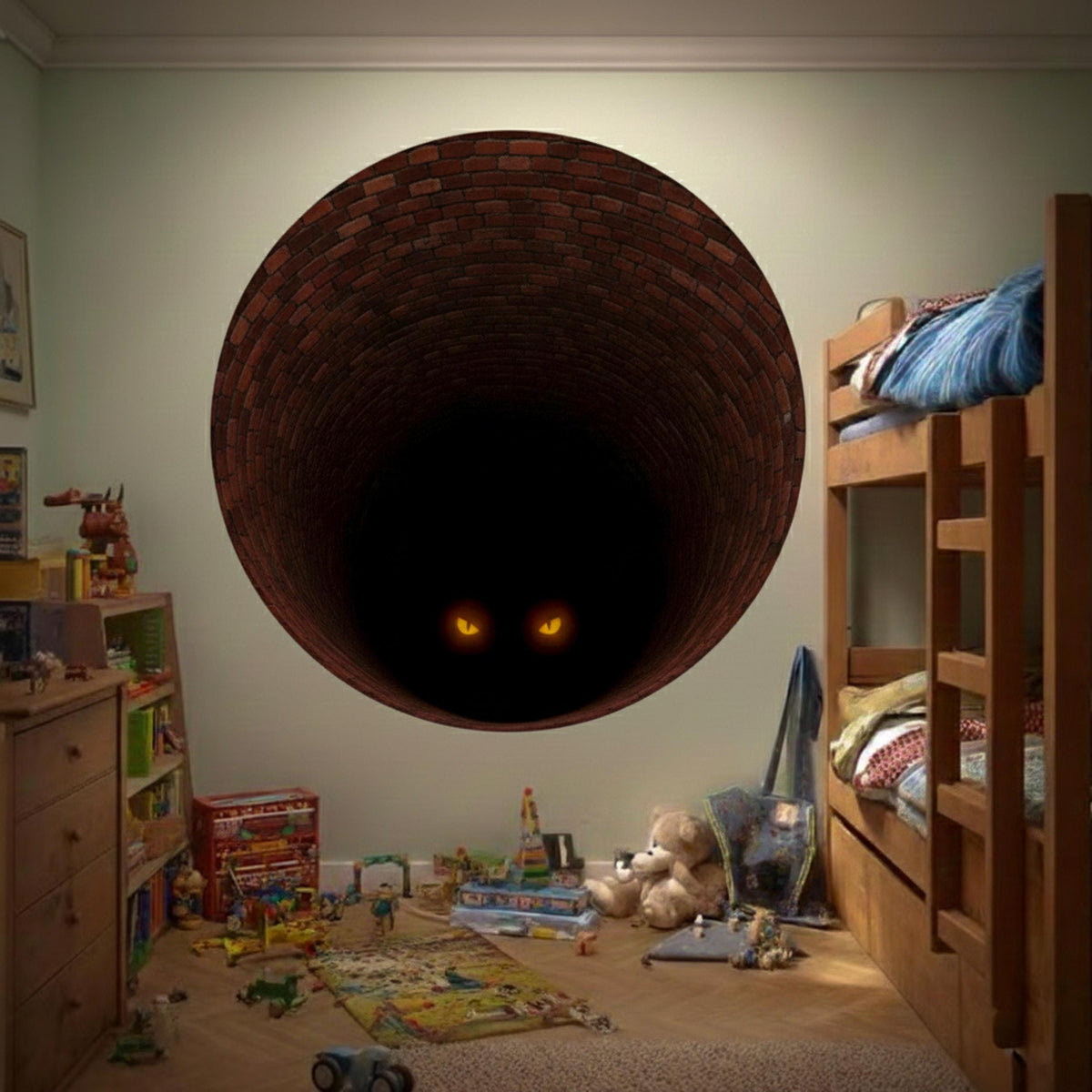 Product presentation view of 3D Mystery Tunnel Wall Decal.