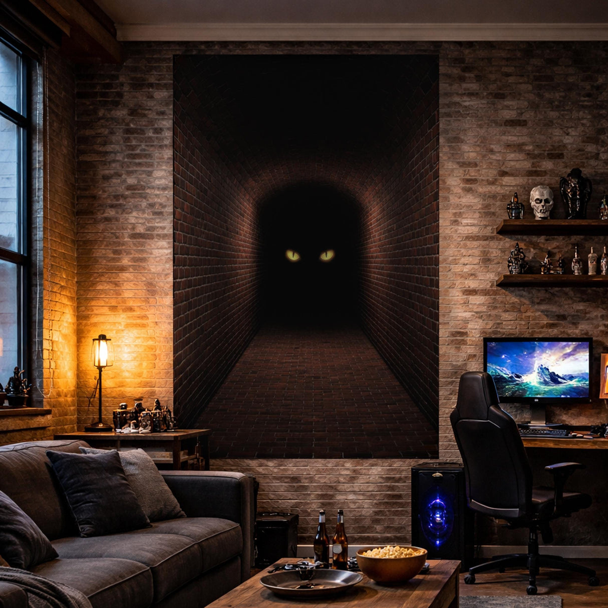 Alternate product presentation of 3D Mystery Tunnel Wall Decal.