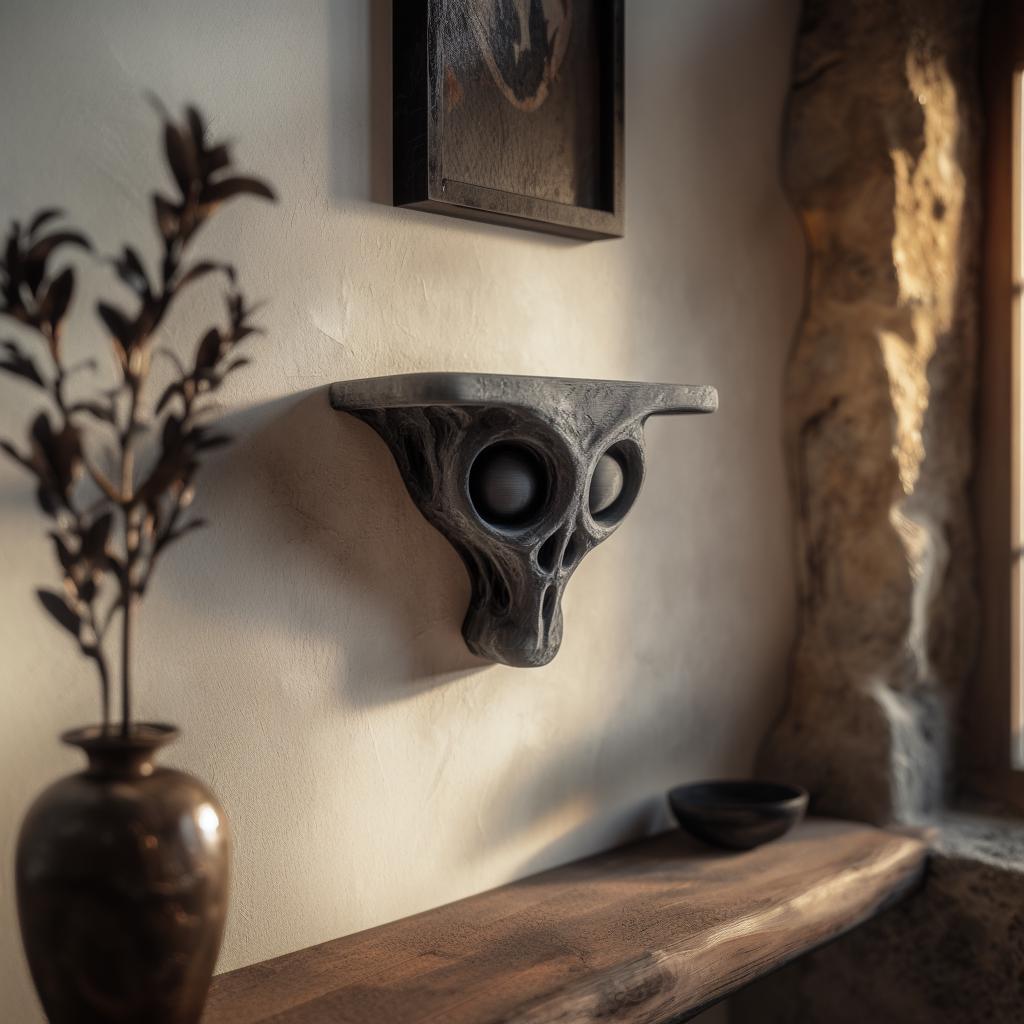 Alternate product view of 3D Printed Alien Skull Wall Shelf.