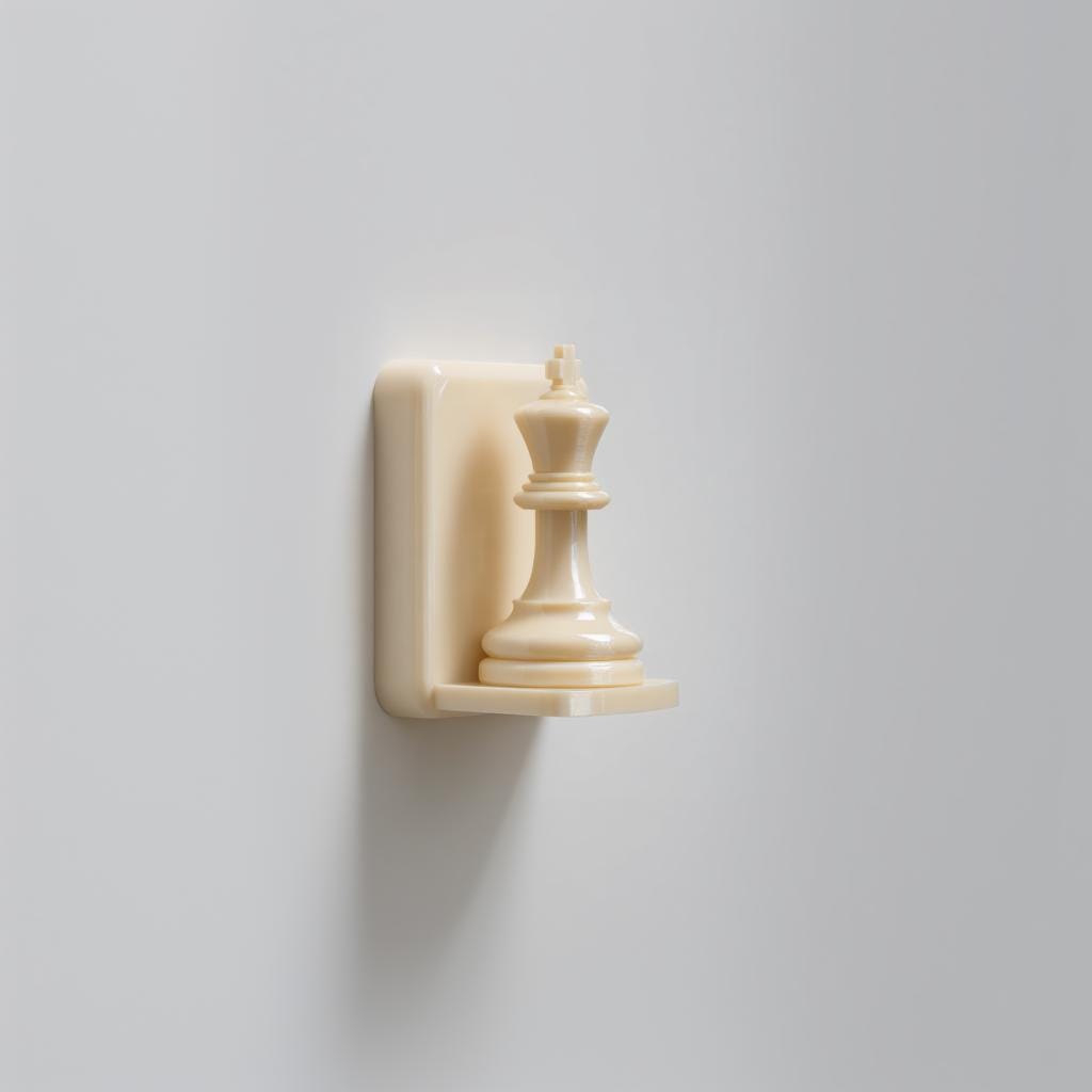 Alternate product view of 3D Printed Chess King Wall Shelf.