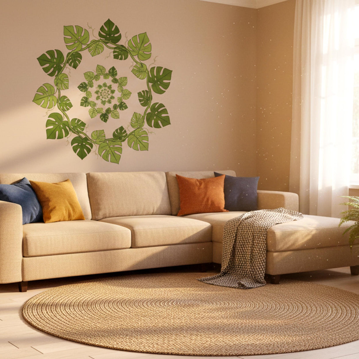 Alternate product view of Monstera Leaf Wall Decal.