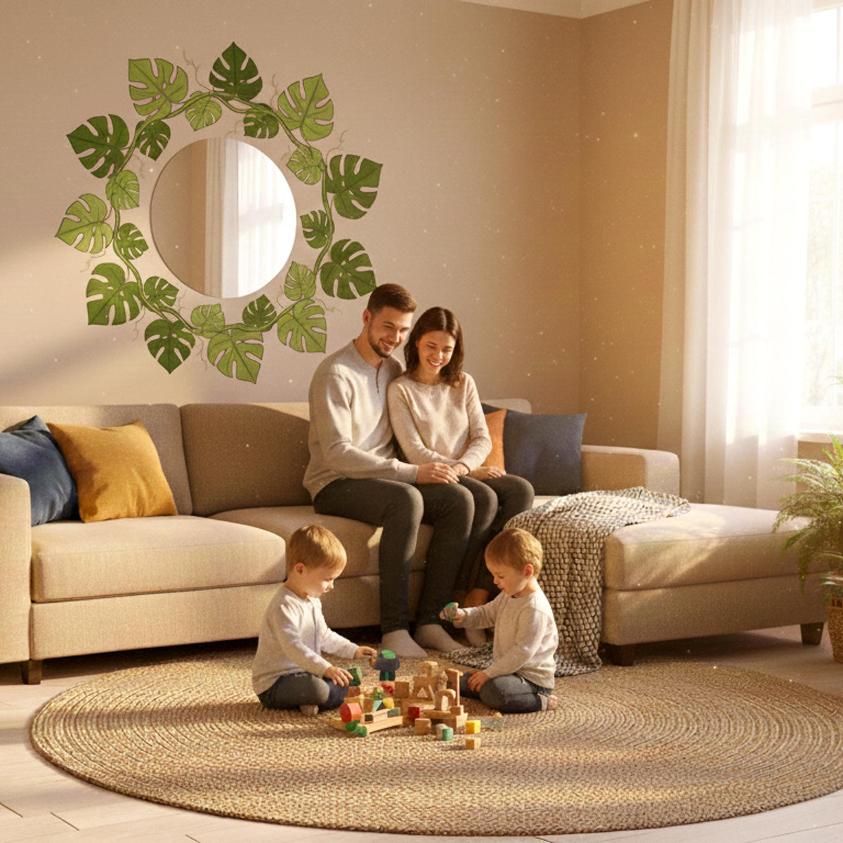 Alternate product display of Monstera Leaf Wall Decal.