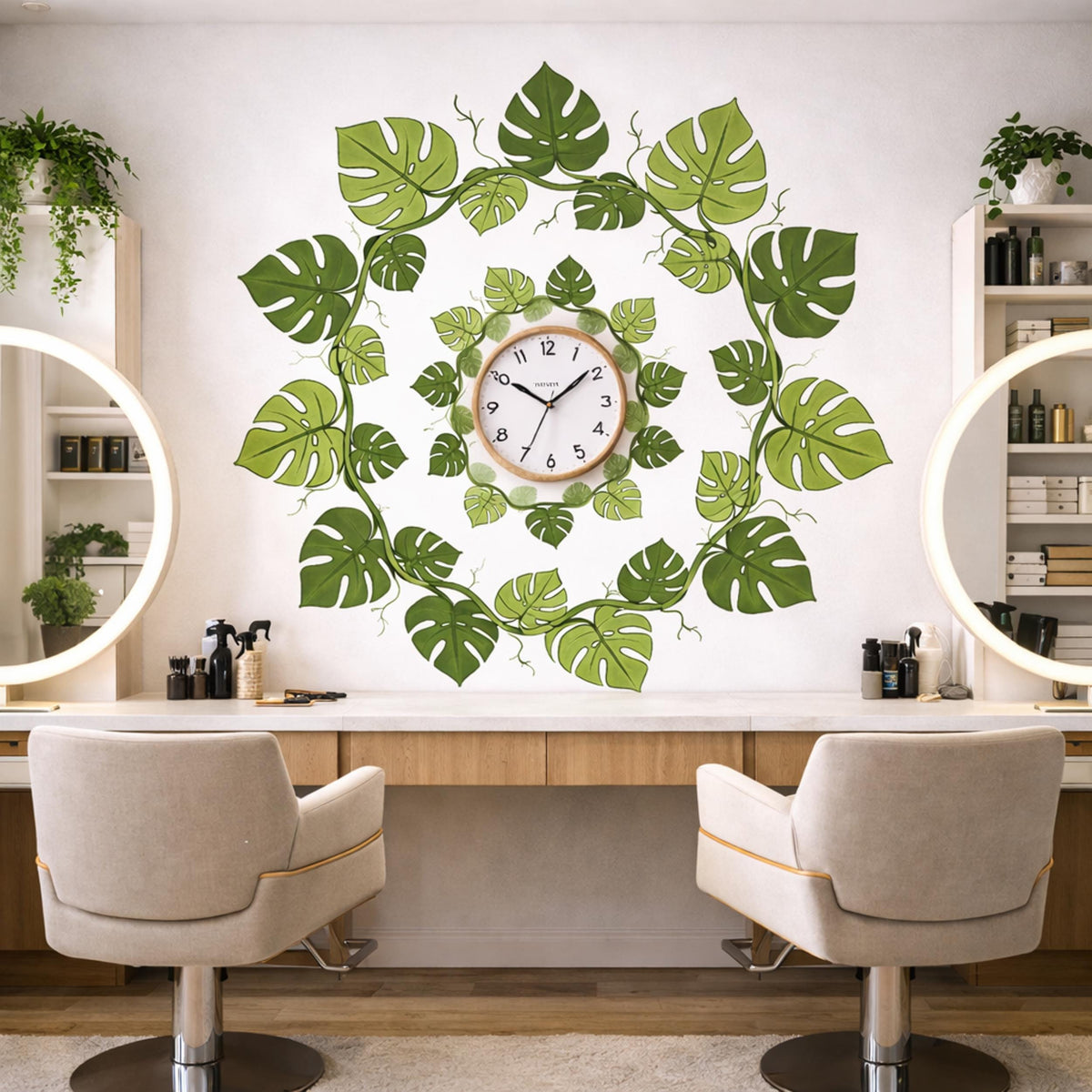 Additional product presentation of Monstera Leaf Wall Decal.