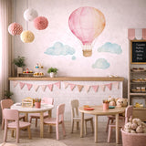 Product gallery view of Pink Hot Air Balloon Wall Decal.
