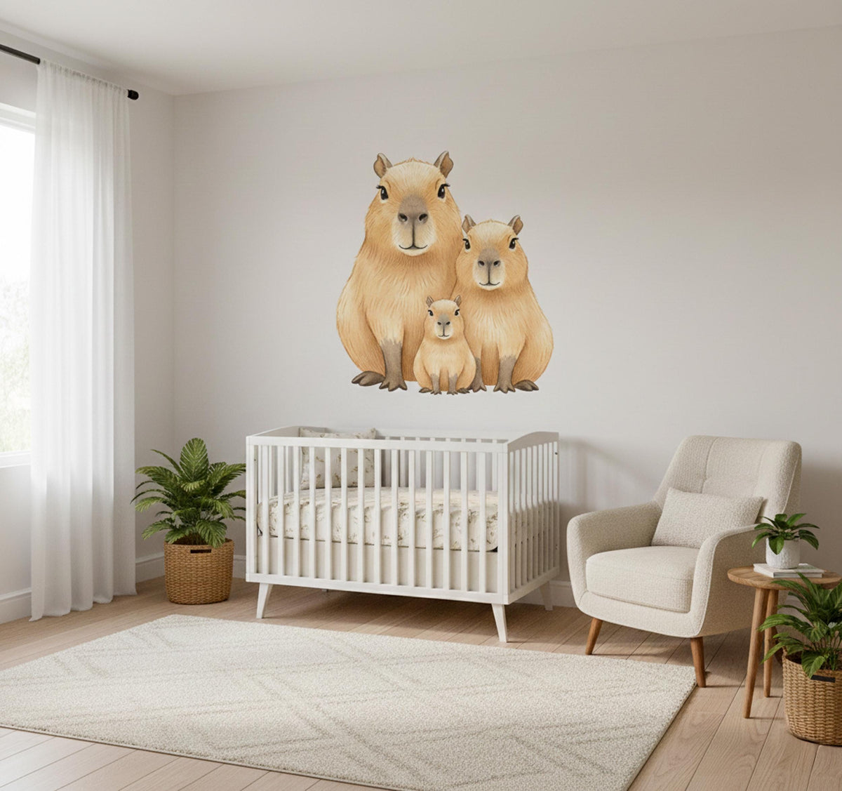 Product gallery view of Capybara Family Wall Decal.