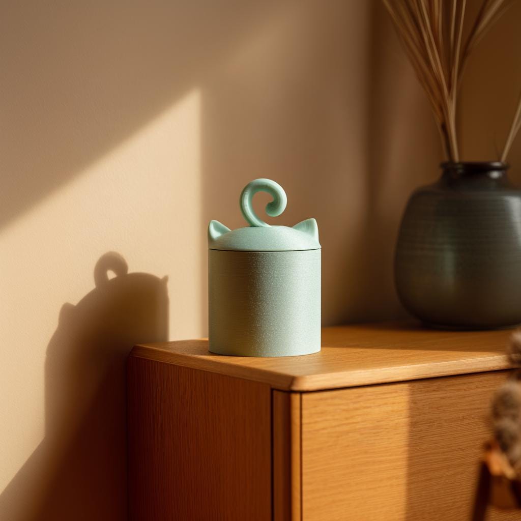 Product gallery view of Cat Pet Memorial Urn.