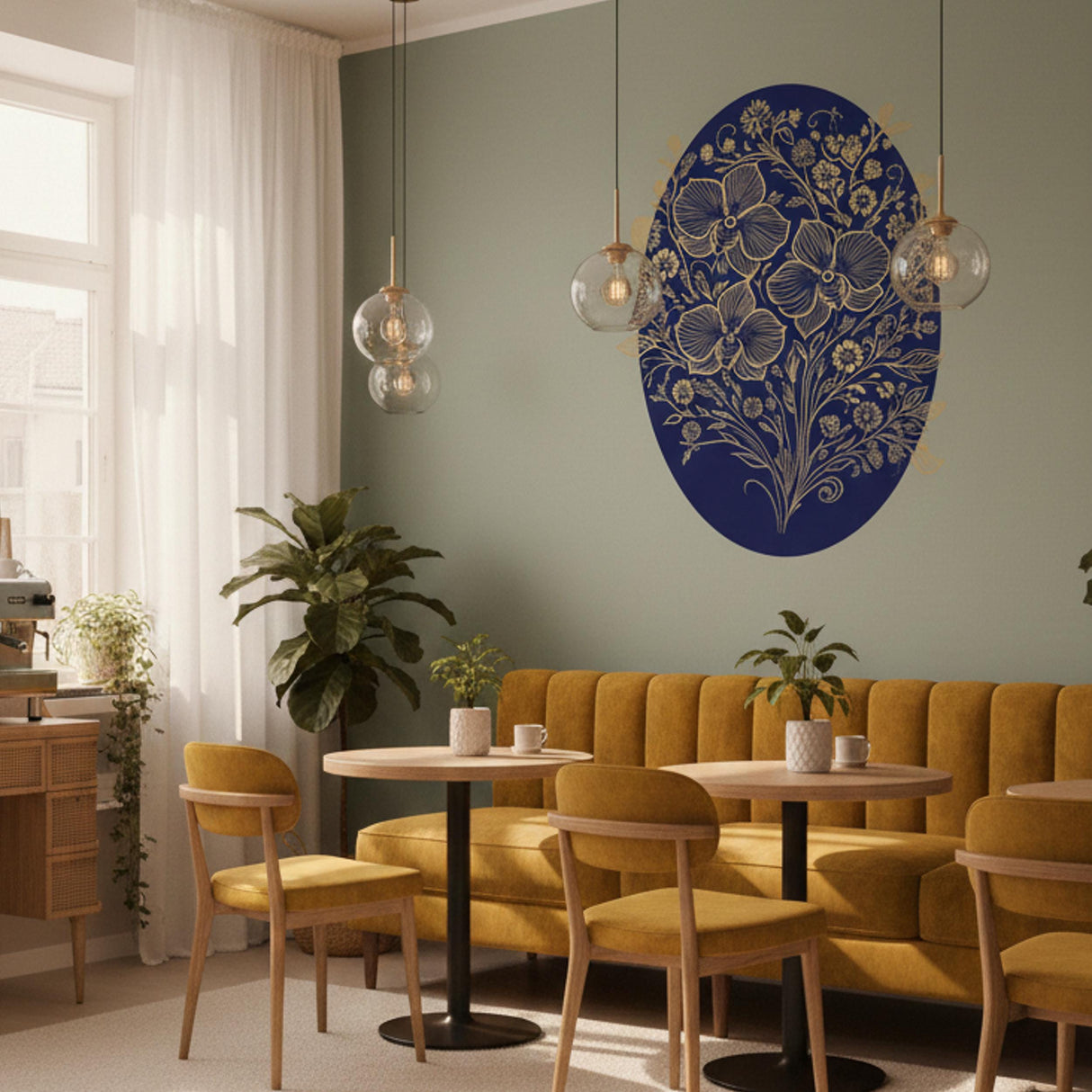 Product gallery view 14 of Gold Filigree Orchid Decal.