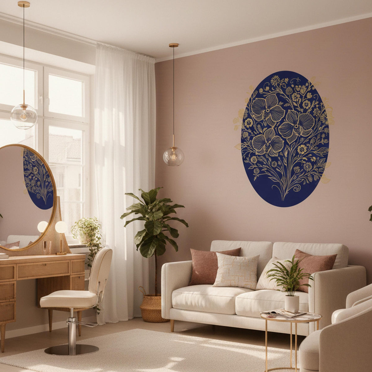 Additional product view of Gold Filigree Orchid Decal.