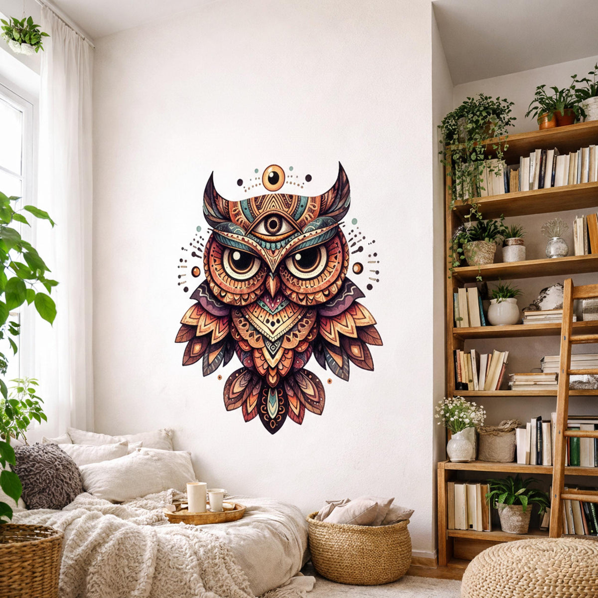 Alternate product view of Mystical Owl Wall Decal.